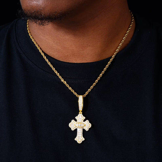 Cathedral Cross Pendant Gold