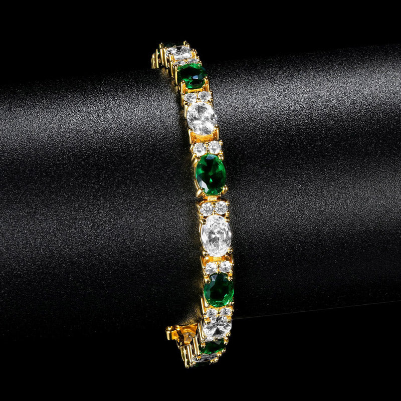 5mm Emerald Oval Tennis Bracelet Gold