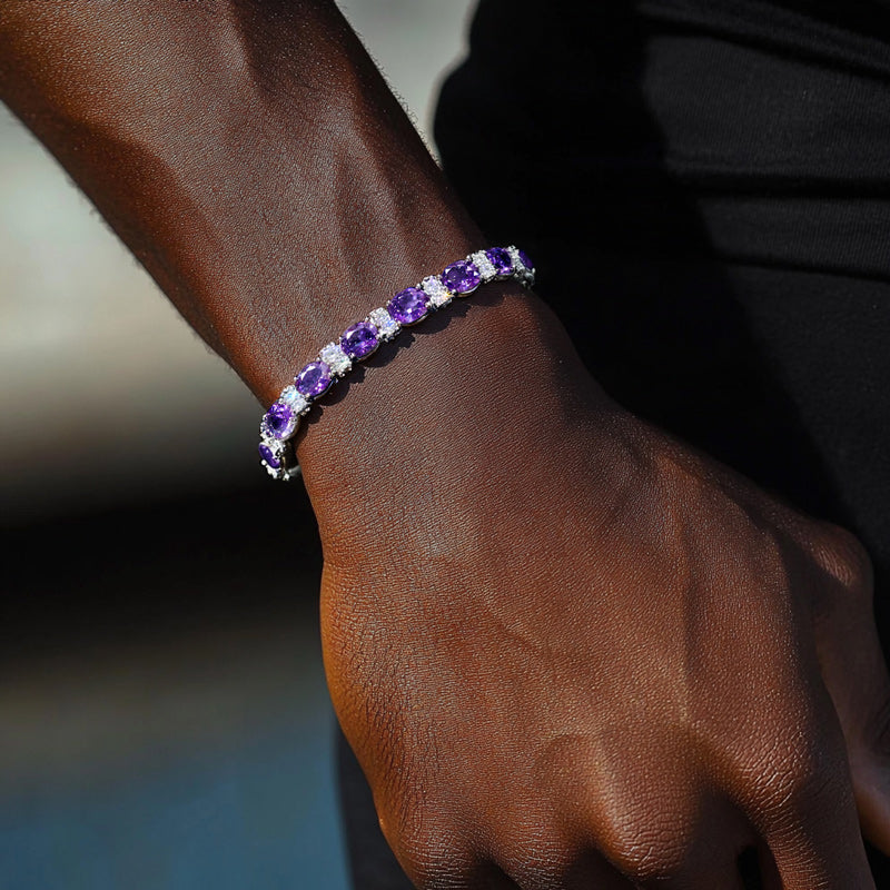 5mm Amethyst Oval Tennis Bracelet