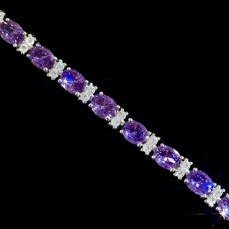 5mm Amethyst Oval Tennis Bracelet