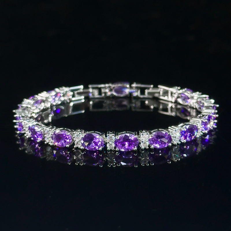 5mm Amethyst Oval Tennis Bracelet