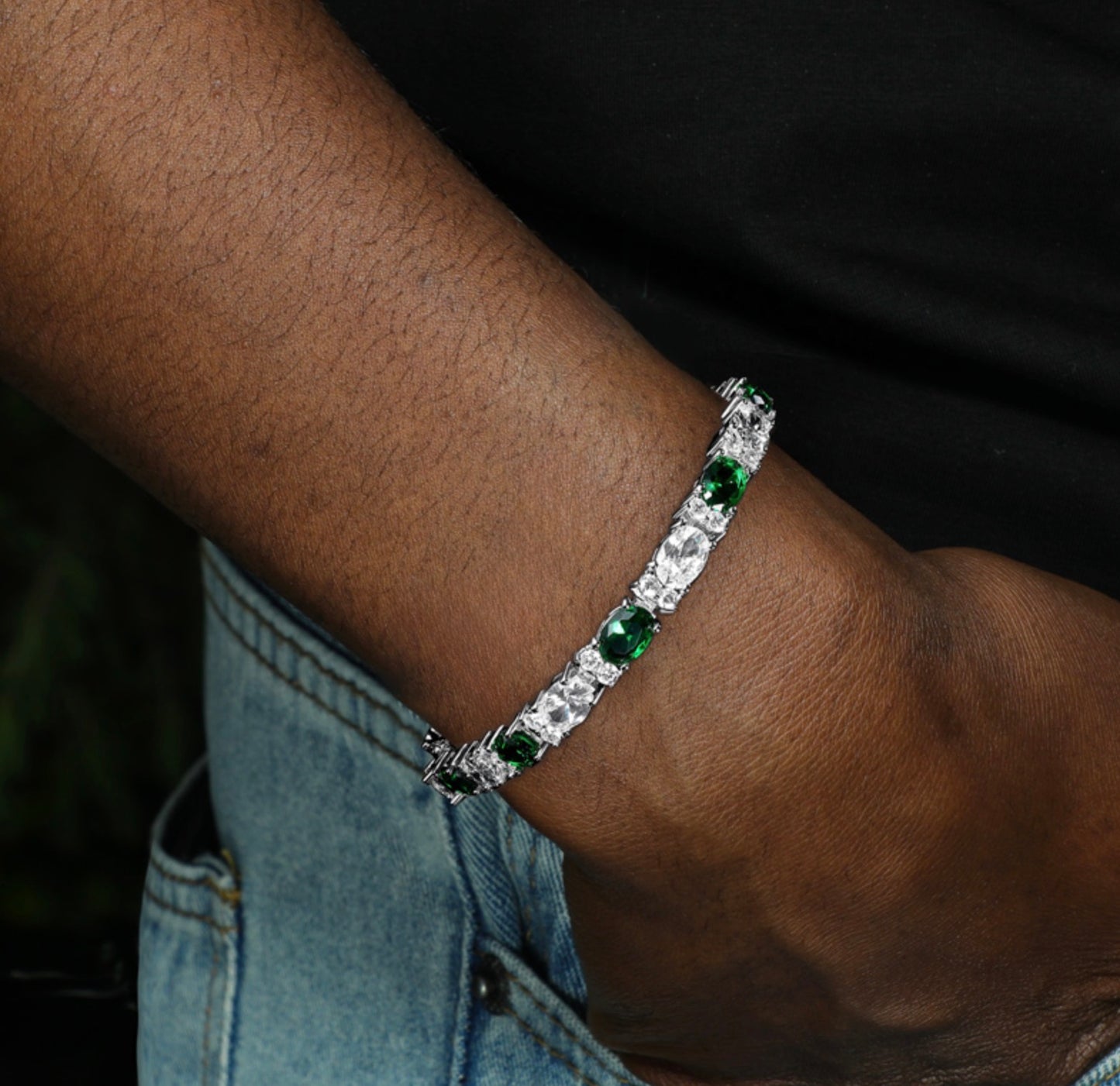 5mm Emerald Oval Tennis Bracelet
