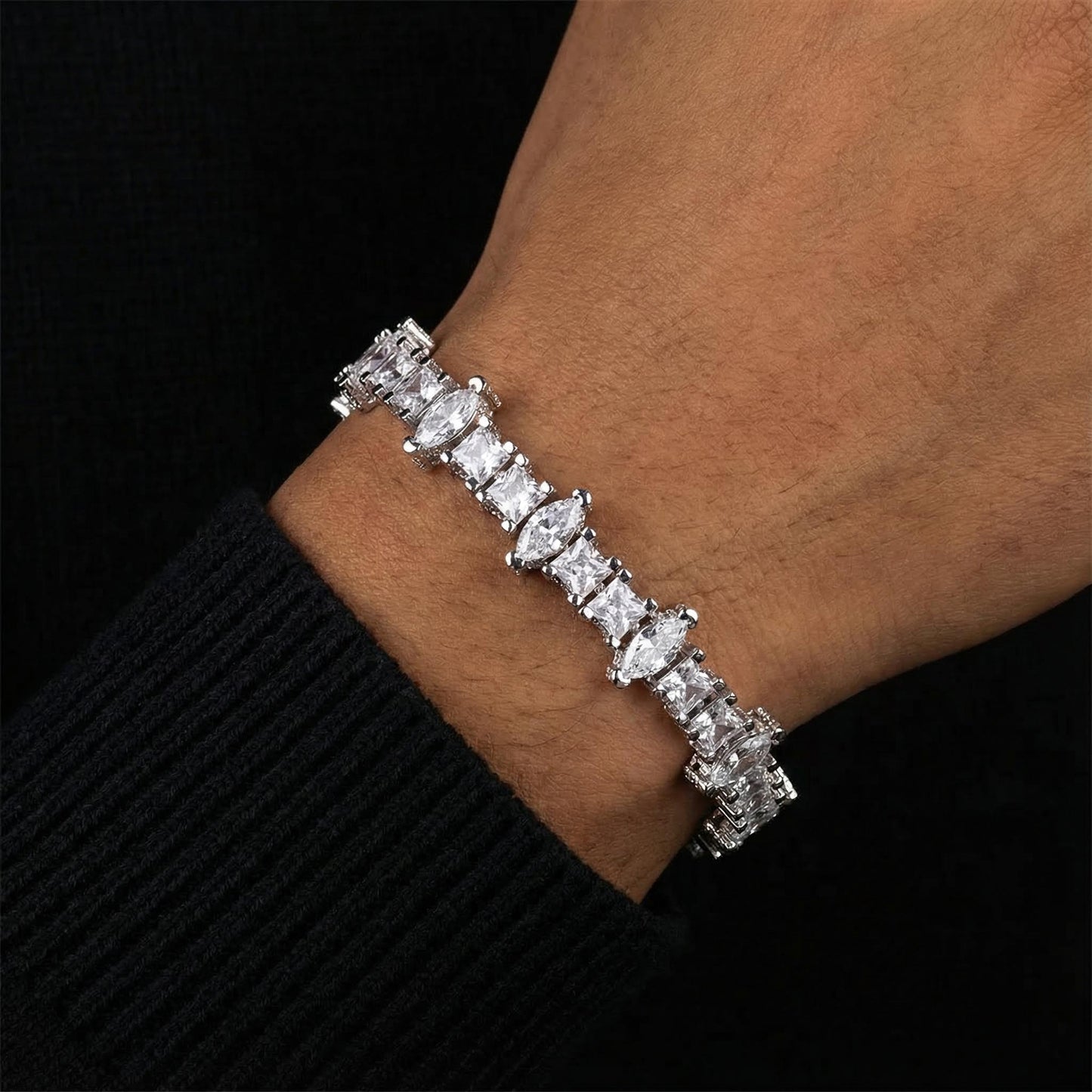 5mm Marquise Princess Cut Tennis Bracelet