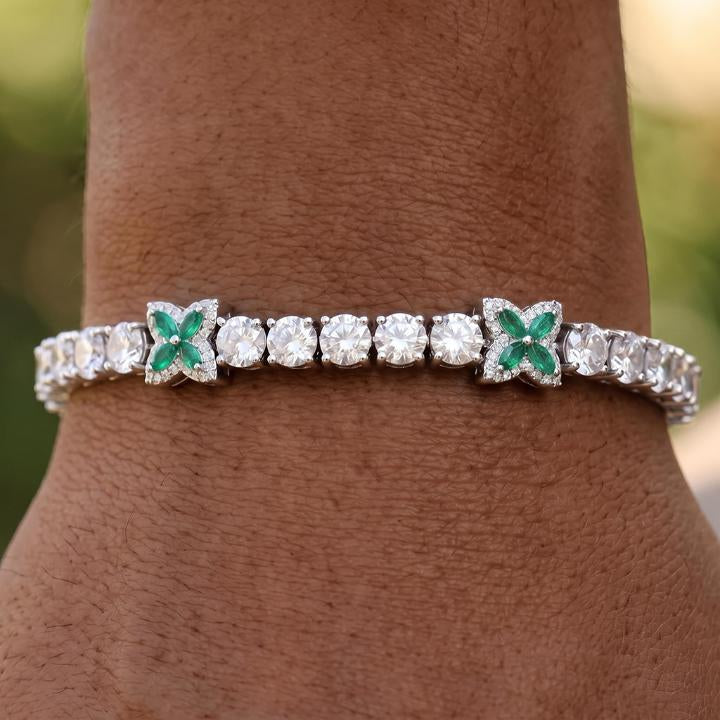 5mm Green Four Clover Tennis Bracelet