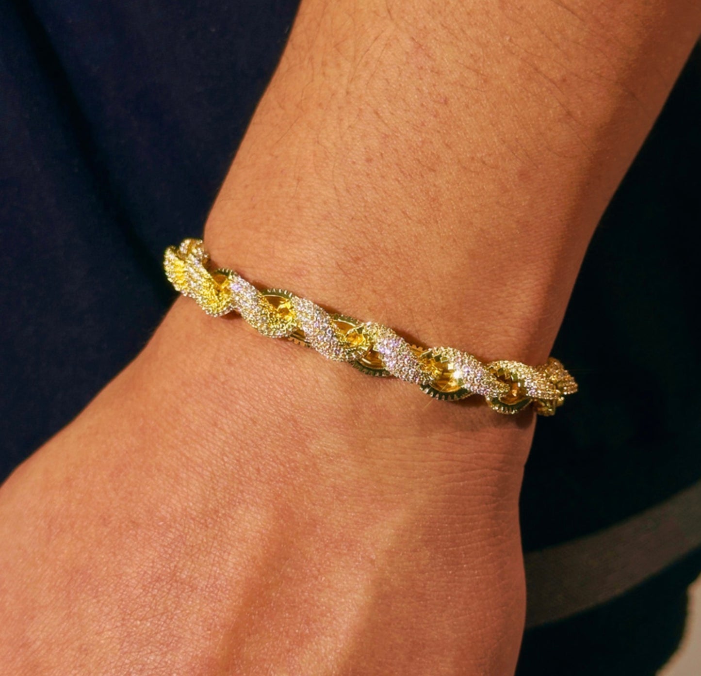 8mm Rope Bracelet Gold