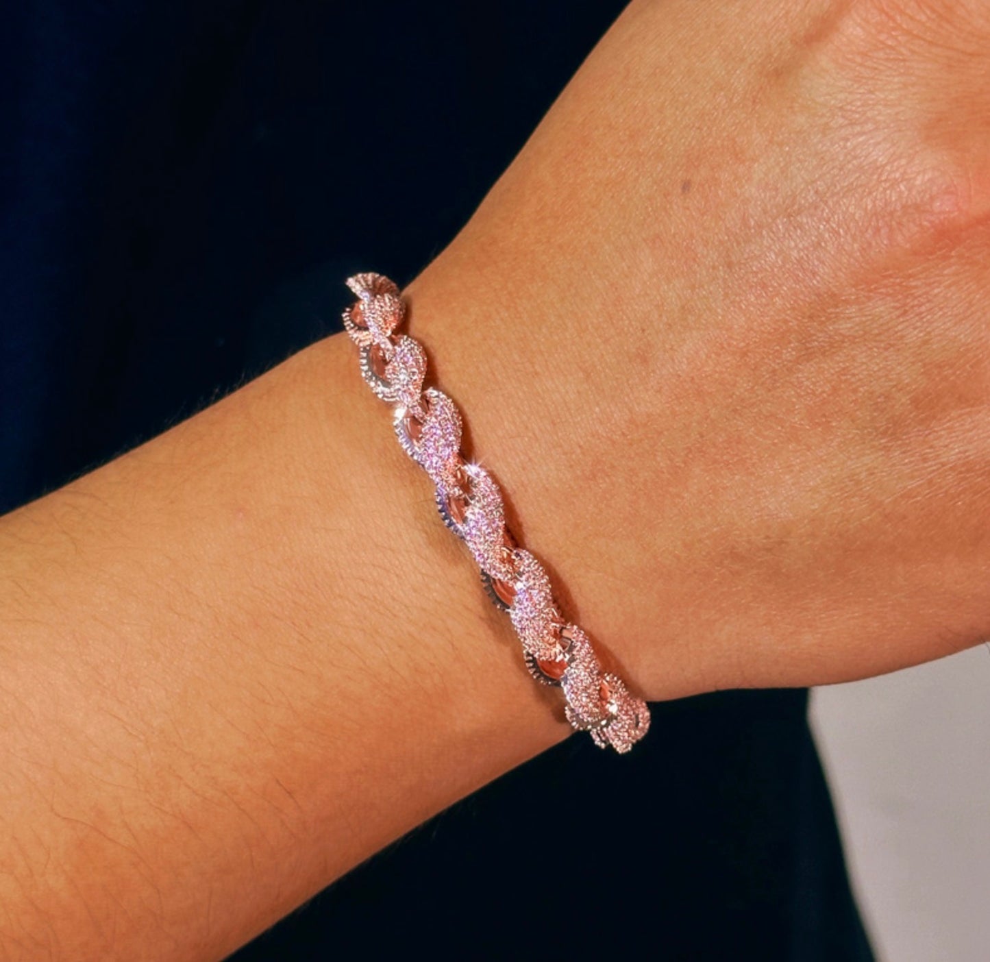 8mm Rope Bracelet Rose