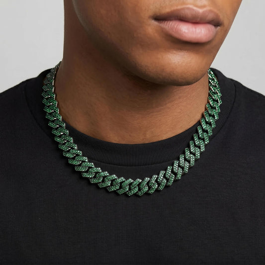 14mm Green Cuban Link Chain