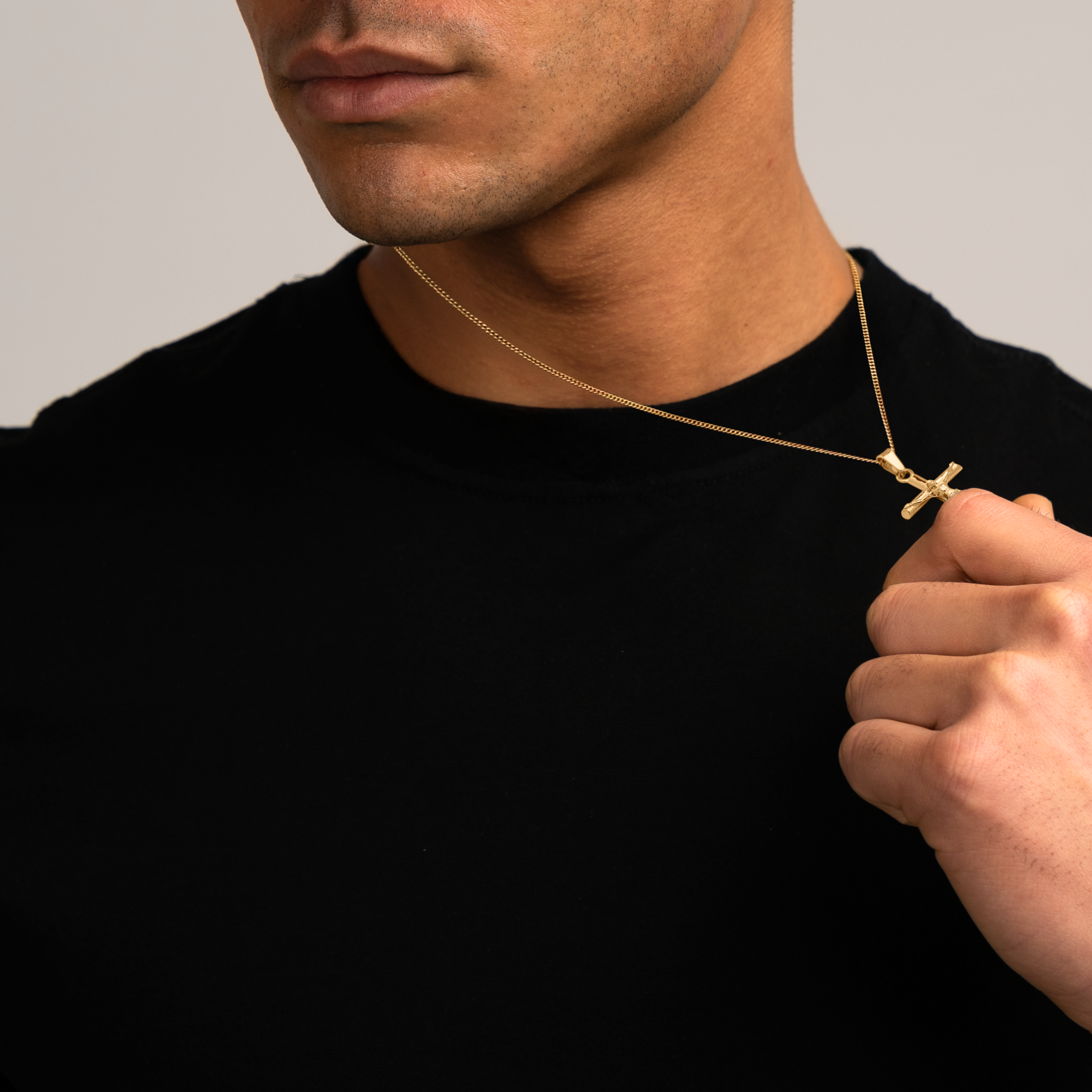 Crucifix Chain Gold Pendant