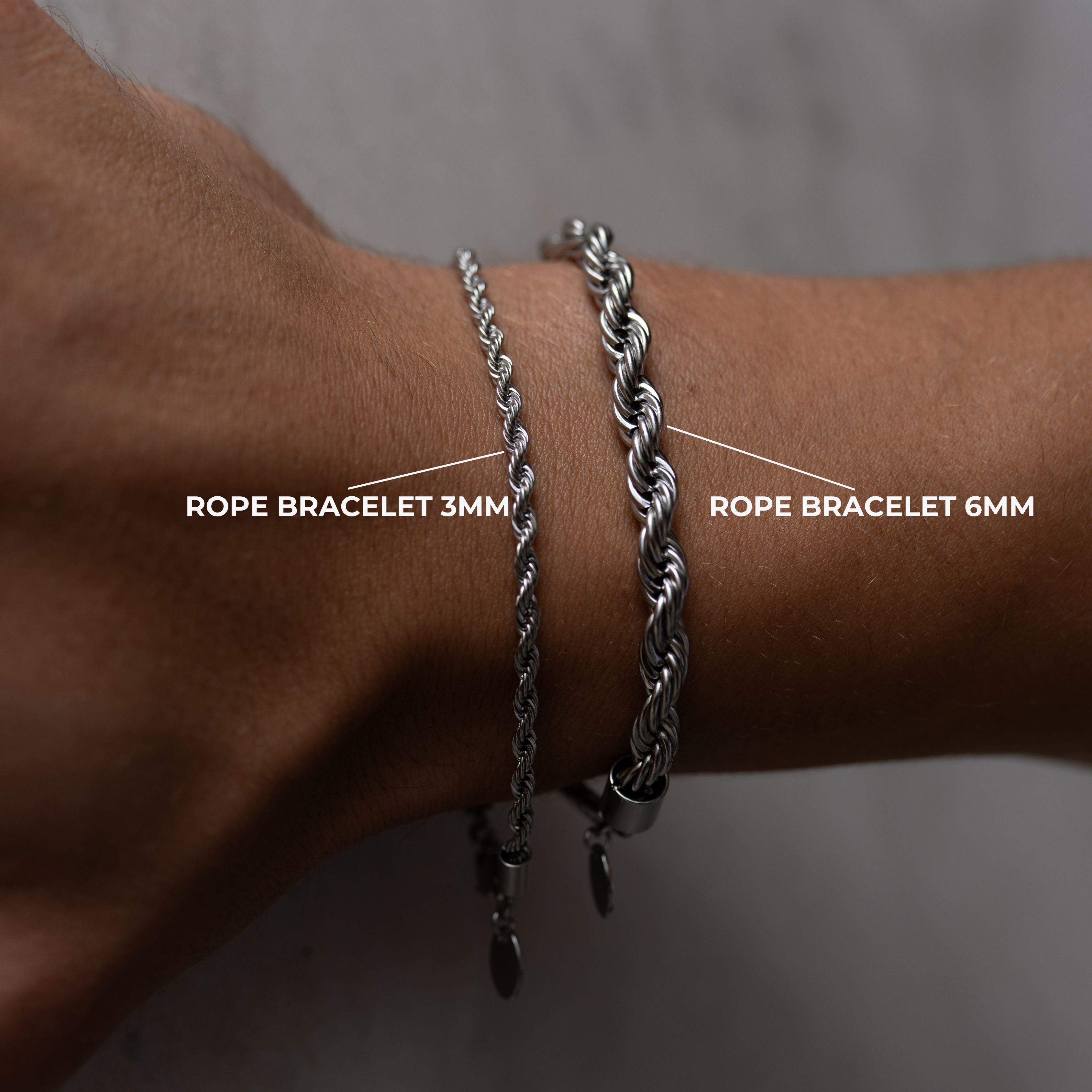 Rope Bracelet Silver 6MM