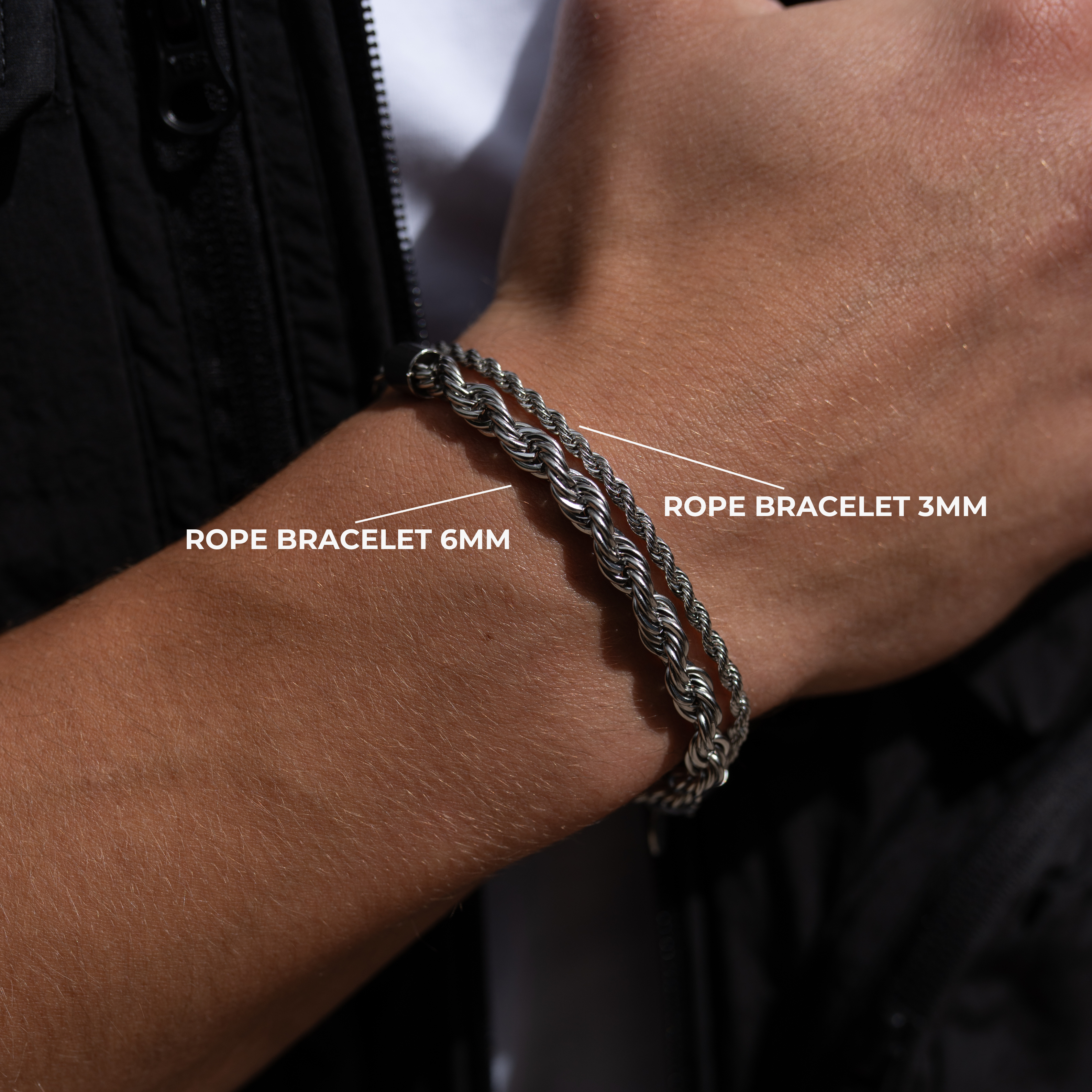 Rope Bracelet Silver 3MM