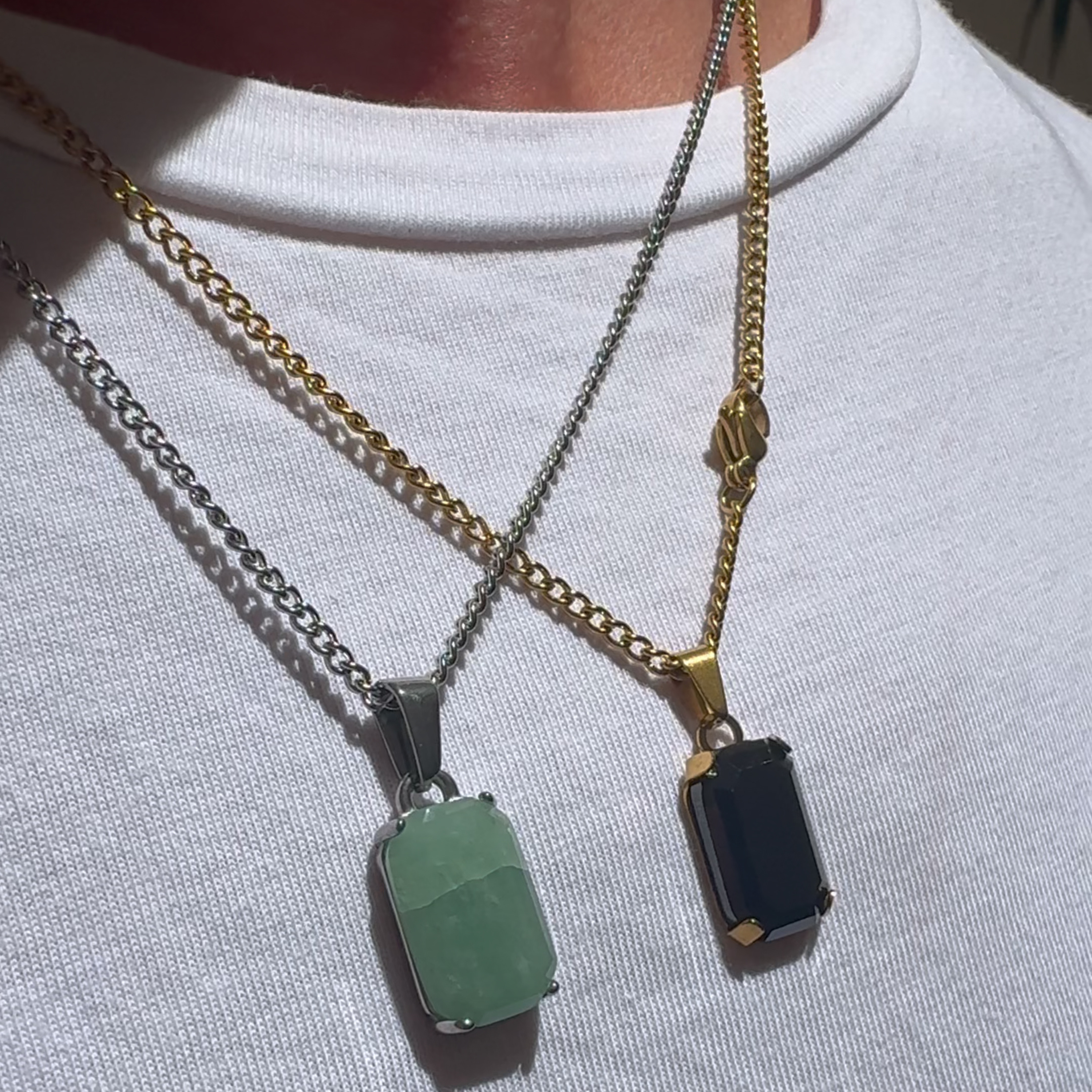 Void Chain Aventurine Pendant Silver