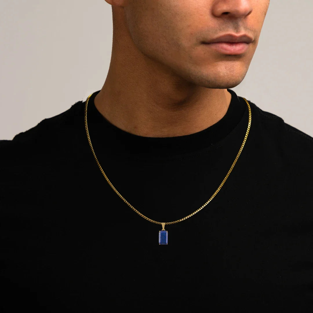 Void Chain Lapis Pendant Gold