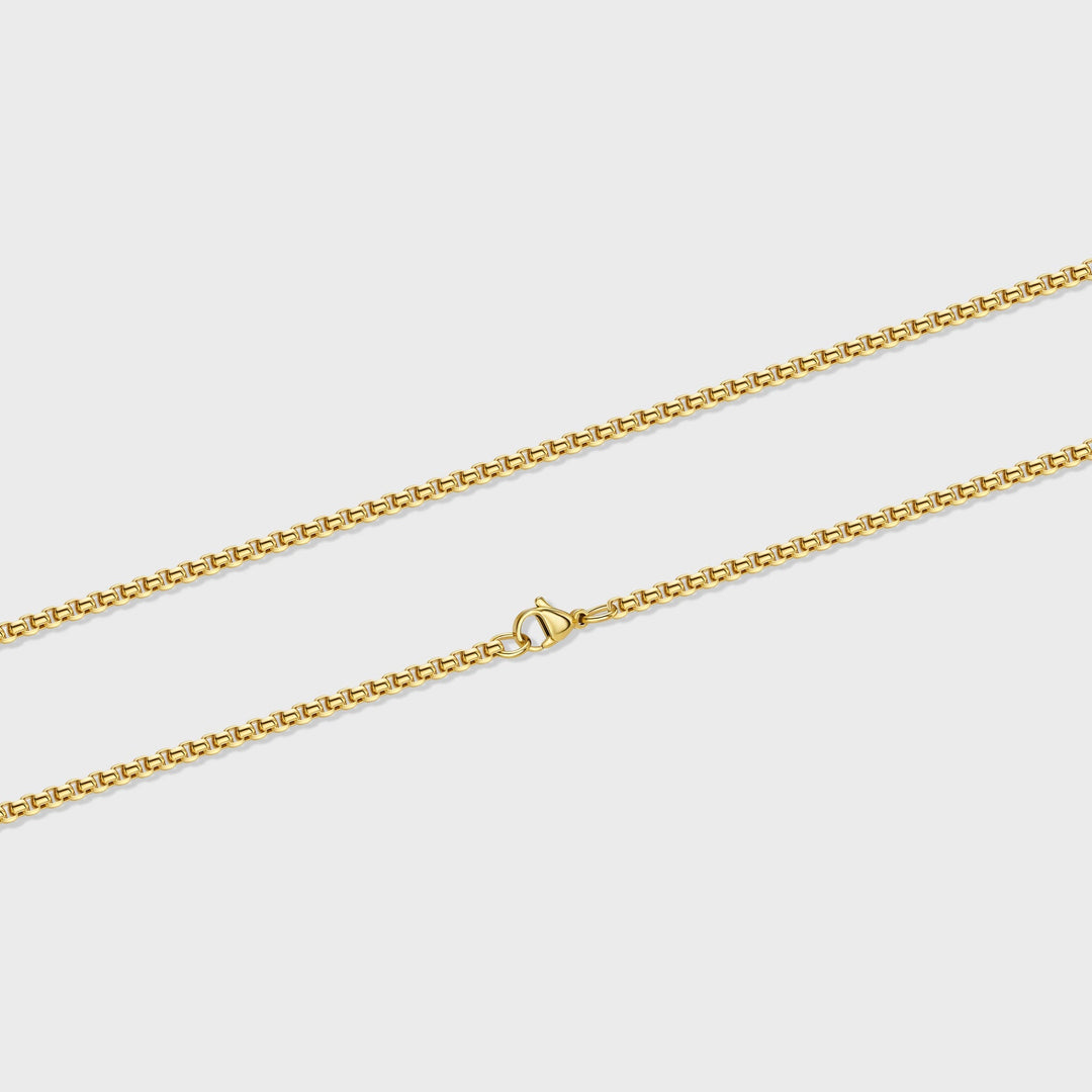 Women's Gold 3mm Round Box Chain