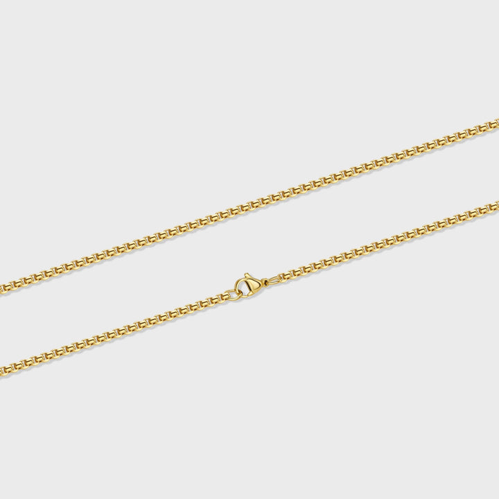 Women's Gold 3mm Round Box Chain