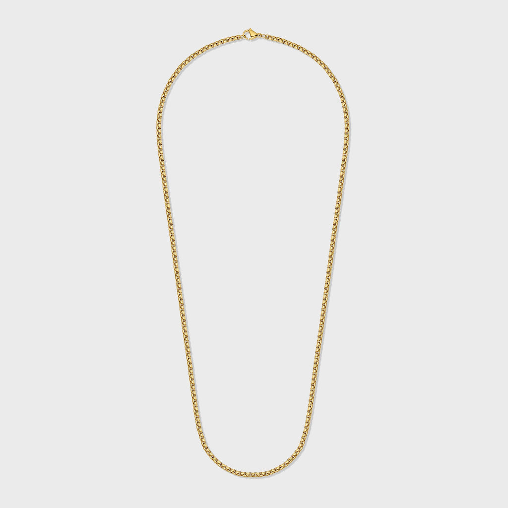 Women's Gold 3mm Round Box Chain