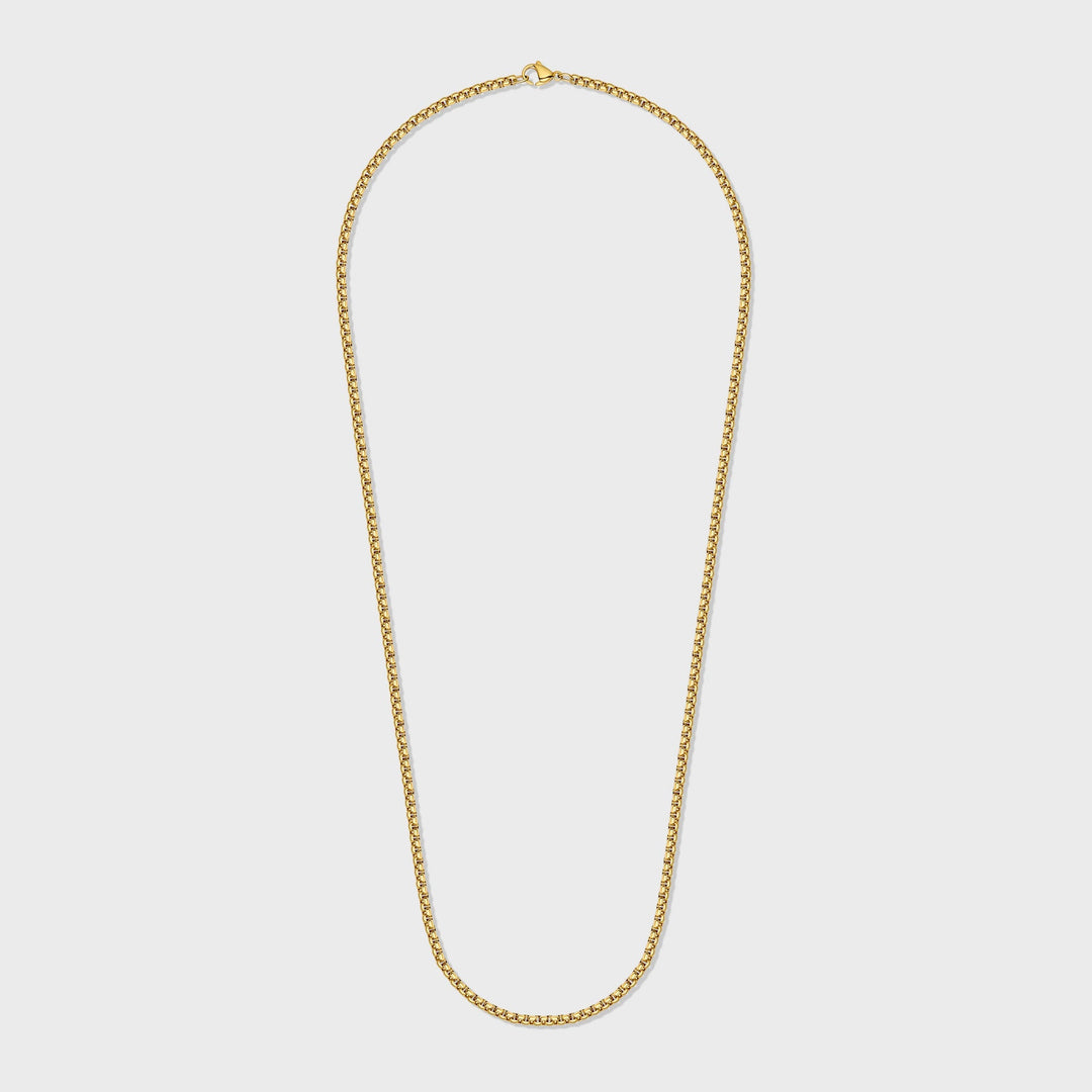 Women's Gold 3mm Round Box Chain