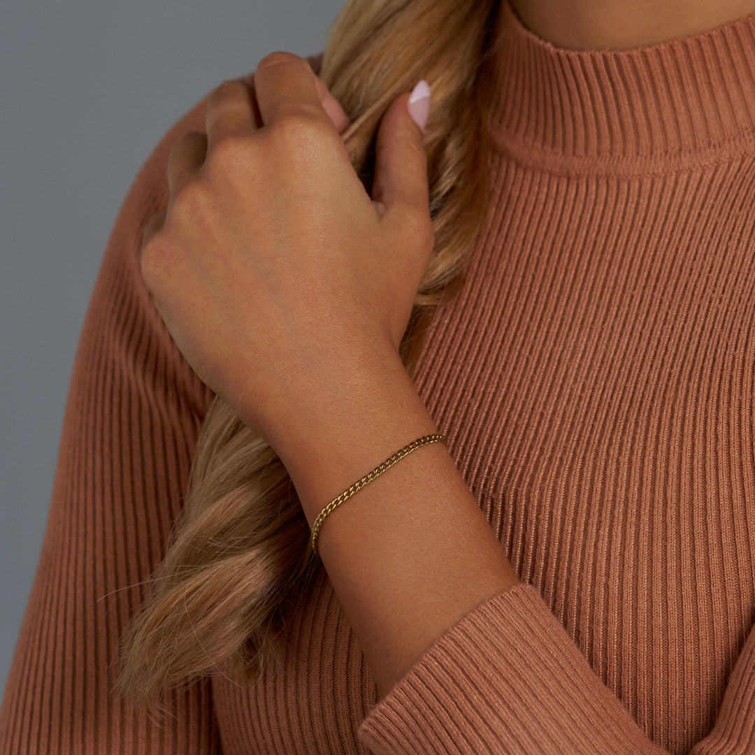 Women's Gold Micro Cuban Bracelet