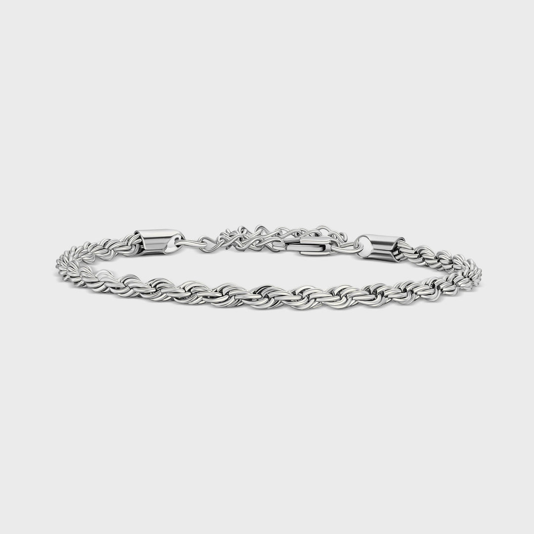 Women's 4mm Silver Rope Bracelet