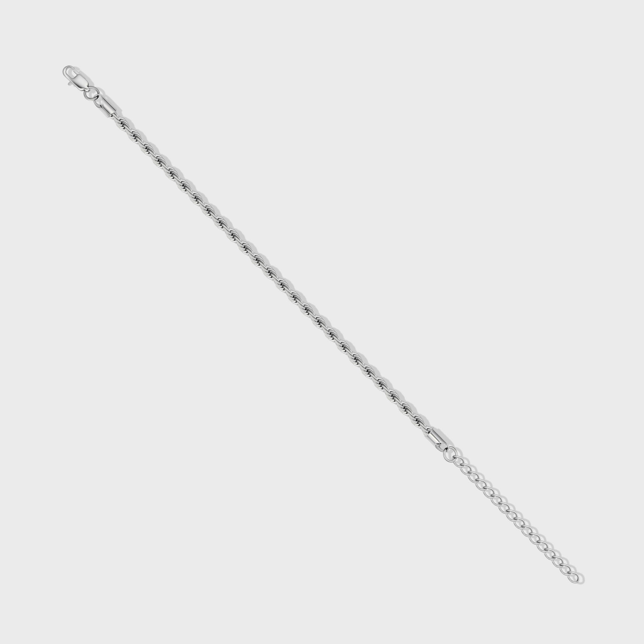 Women's 4mm Silver Rope Bracelet
